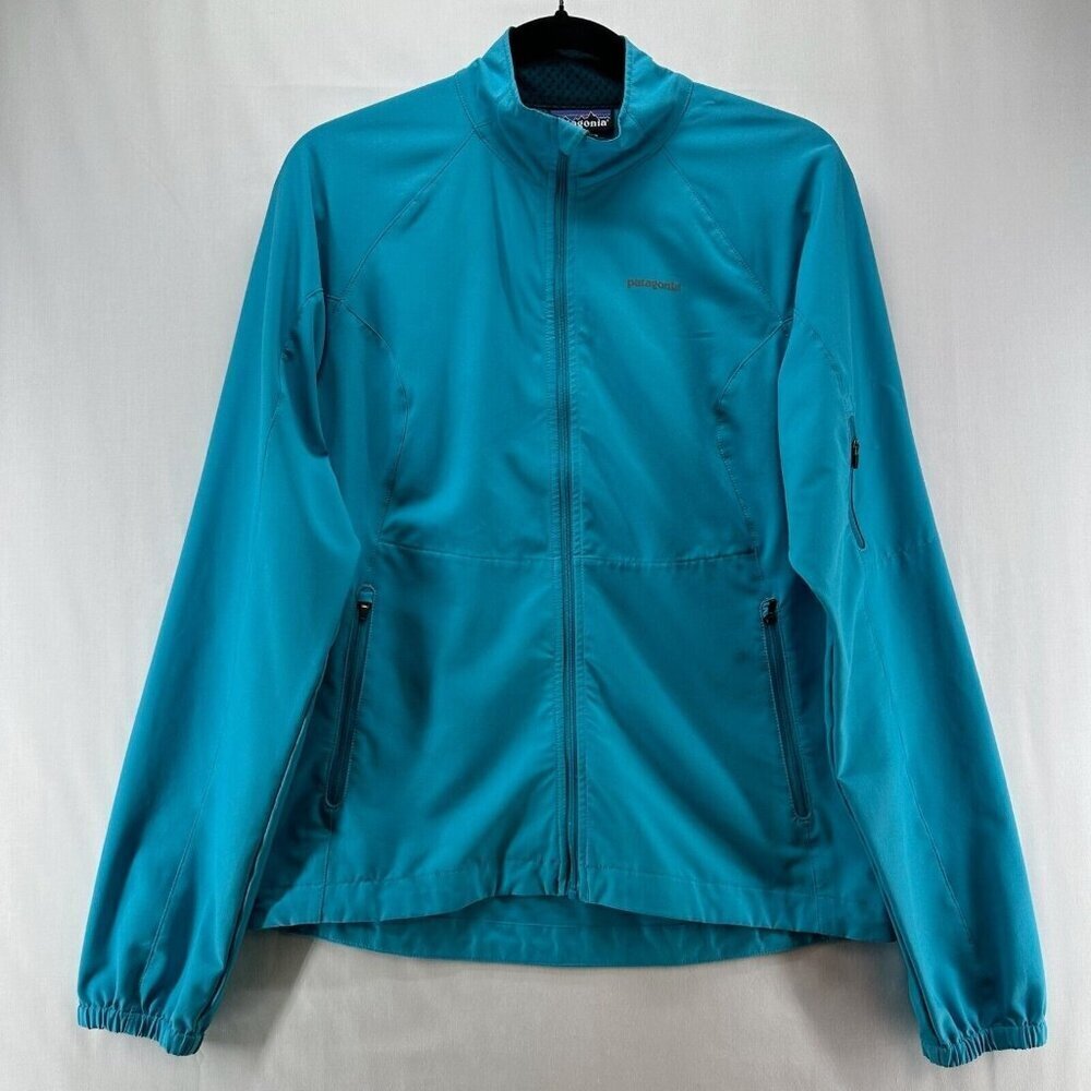 PATAGONIA Jacket Womens Size M Traverse Softshell Full Zip Lightweight Teal Blue
